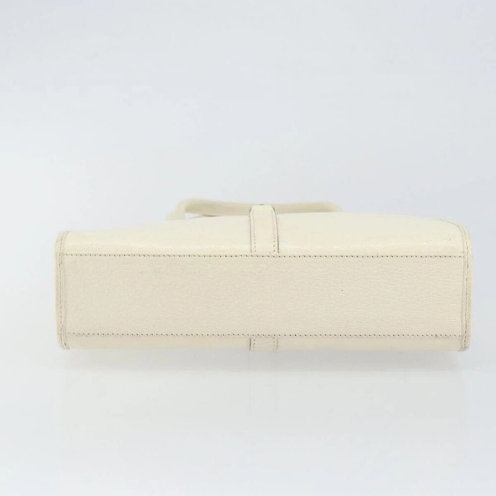 GUCCI Jackie Hand Bag Leather White Silver - Picture 9 of 16